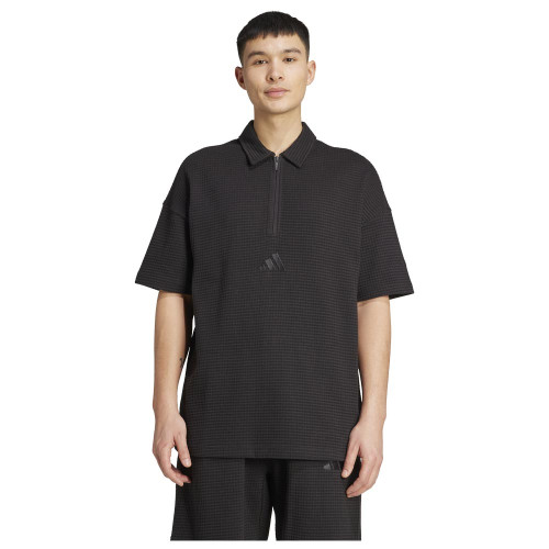 Adidas Ανδρική κοντομάνικη μπλούζα All SZN Waffle Knit Half-Zip Polo
